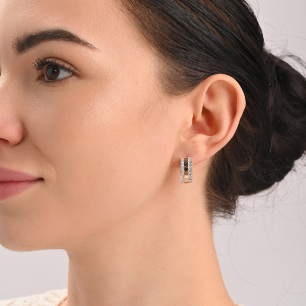 Серебряный гарнитур с золотыми вставками (002)