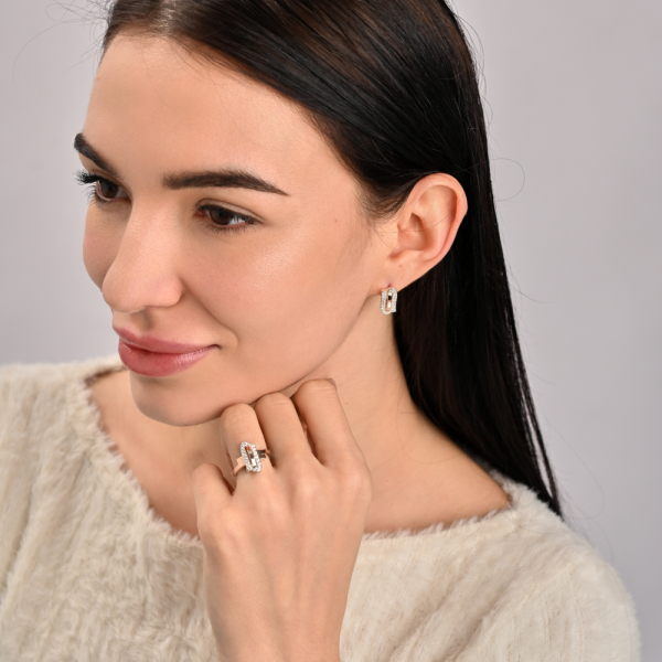 Серебряные серьги с золотыми накладками (006с)