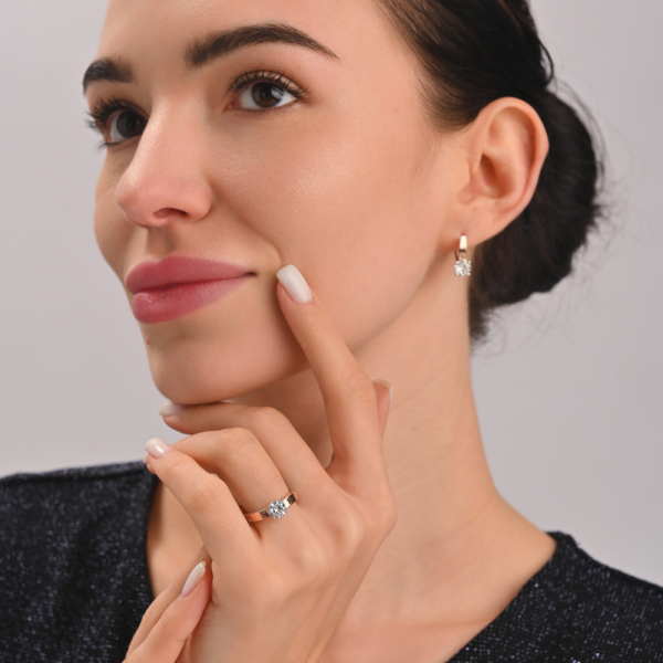 Серебряное кольцо с золотыми вставками (007к)