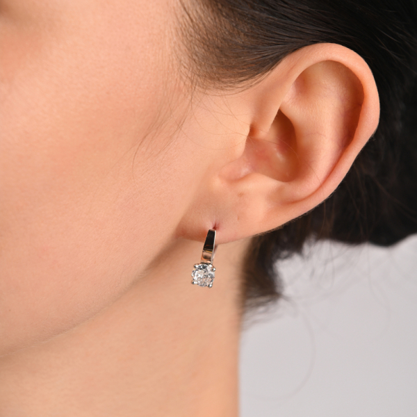 Серебряные серьги  с пластинами из золота (007с)