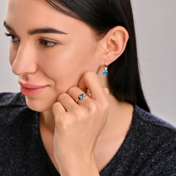 Серебряный гарнитур с золотыми пластинами (008)