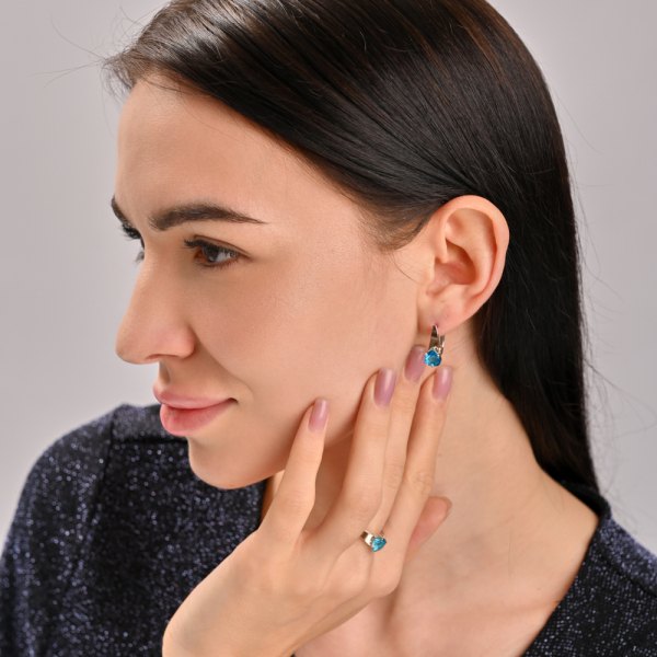 Серебряные серьги с напайками из золота (008с)