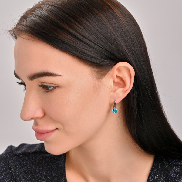 Серебряные серьги с напайками из золота (008с)