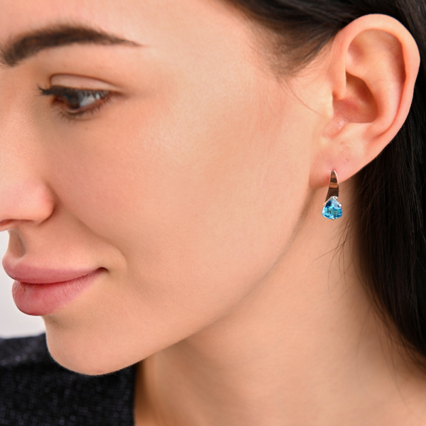 Серебряные серьги с напайками из золота (008с)