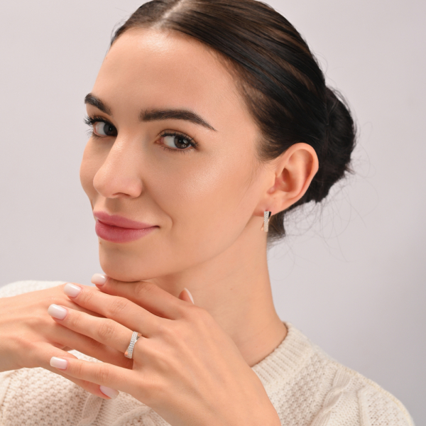 Серебряное кольцо с золотыми пластинами (009к)