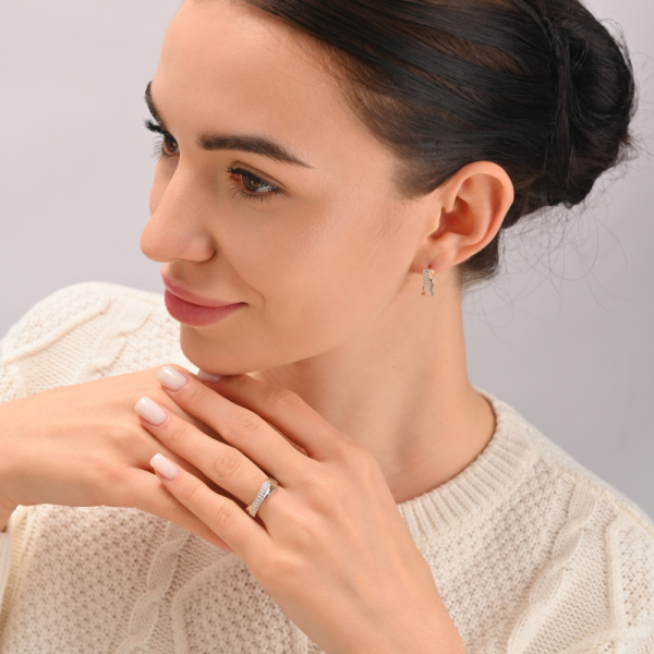 Серебряные серьги  с пластинами из золота (009с)