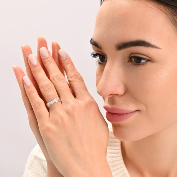 Серебряный набор с золотыми накладками (009)