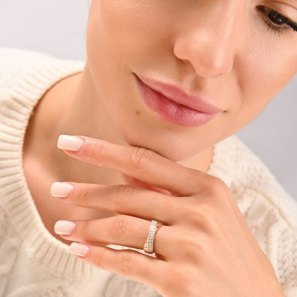 Серебряное кольцо с золотыми пластинами (009к)