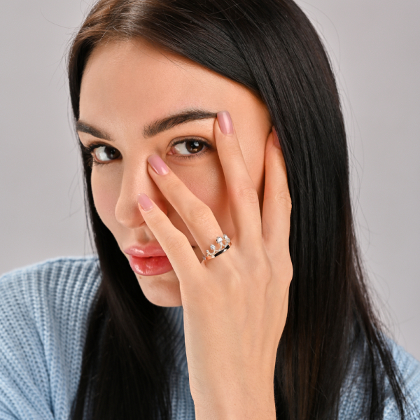 Серебряное кольцо  с пластинами из золота (013к)