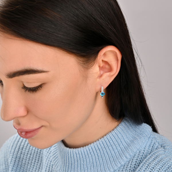 Серебряные серьги со вставками из золота (018с)