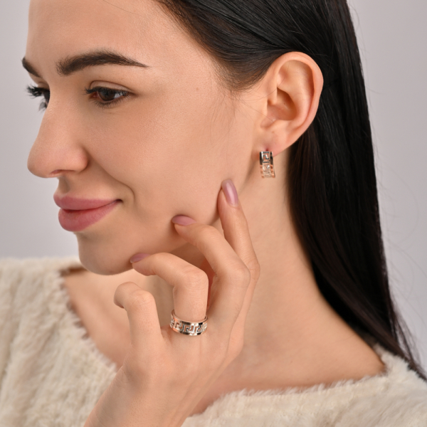 Серебряное кольцо с напайками из золота (022к)