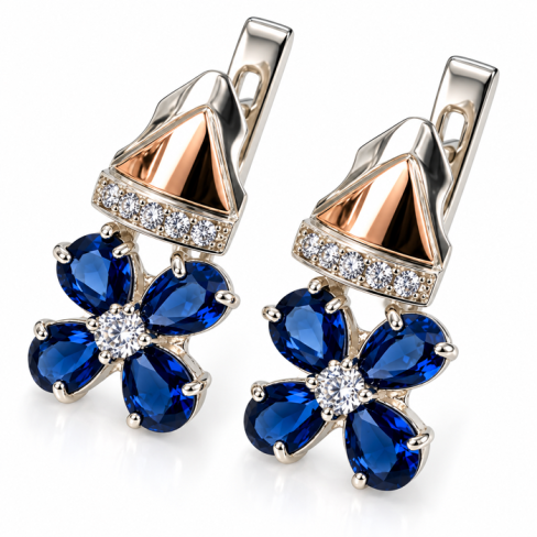 Срібні сережки з золотими накладками