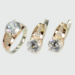 Срібний комплект з золотими пластинами