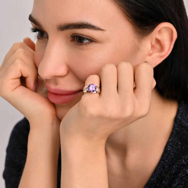 Серебряное кольцо с золотыми пластинами (026к)