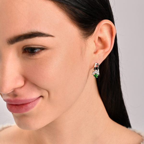 Серебряные серьги с золотыми пластинами (027с)