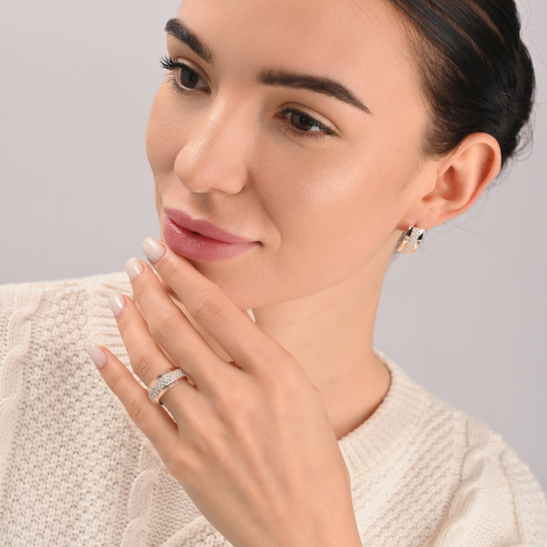 Серебряный набор с  накладками из золота (029)