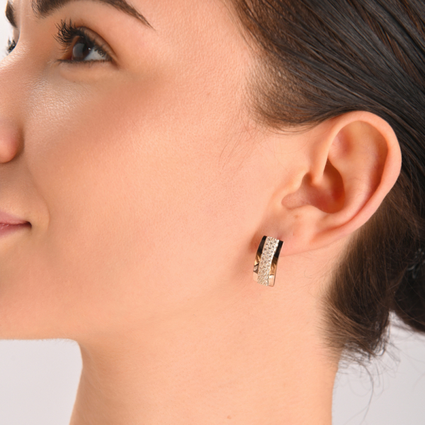 Серебряные серьги с золотыми вставками (029с)