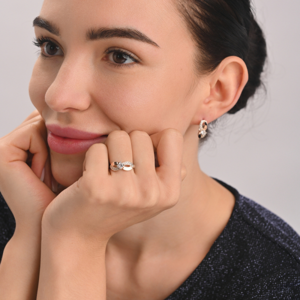 Серебряный гарнитур с напайками из золота (030)