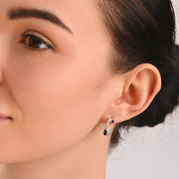 Серебряные серьги с золотыми пластинами (030с)