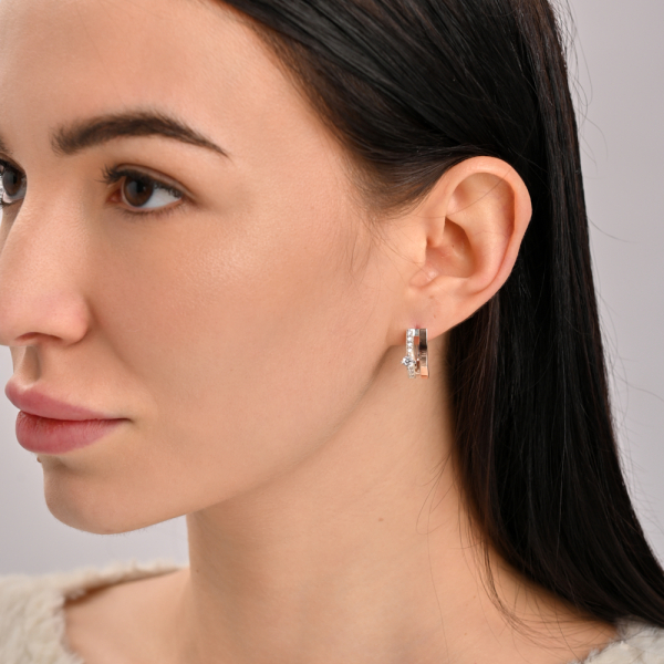 Серебряные серьги с золотыми накладками (031с)