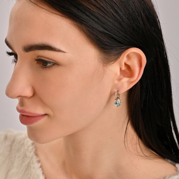 Серебряные серьги с напайками из золота (033с)