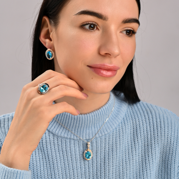 Серебряные серьги с золотыми вставками (037.2с)