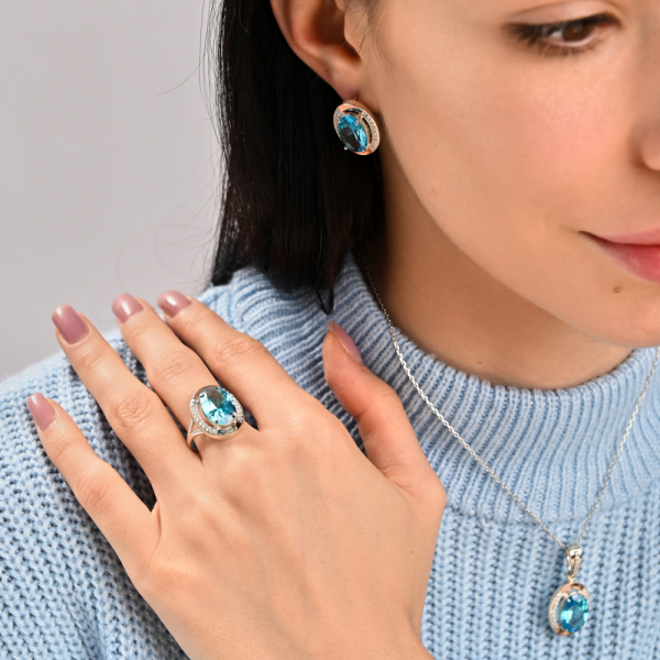 Серебряные серьги с золотыми вставками (037.2с)