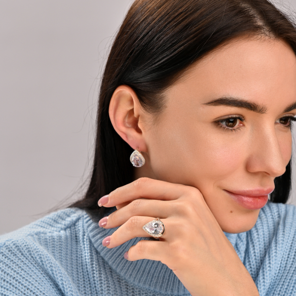 Серебряные серьги с золотыми пластинами (038с2)