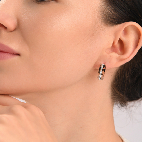 Срібні сережки з золотими пластинами (040с)