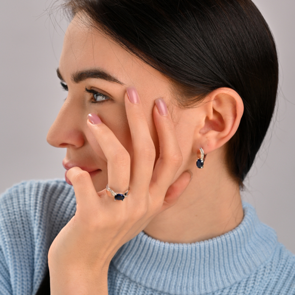 Серебряный набор с золотыми напайками (047)