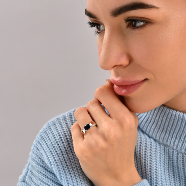 Серебряный набор с золотыми напайками (047)