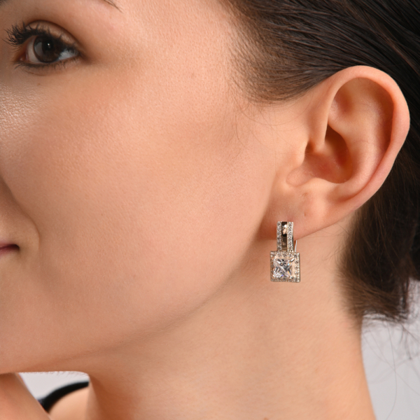 Серебряные серьги с напайками из золота (048с)