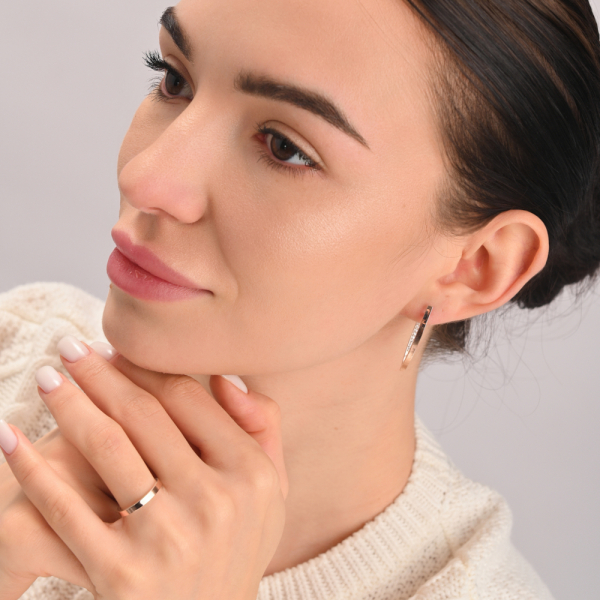 Серебряные серьги со вставками из золота (051с)