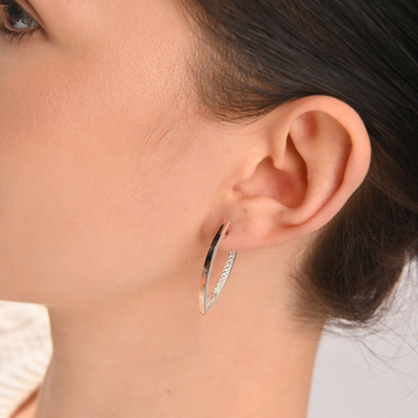 Серебряные серьги со вставками из золота (051с)