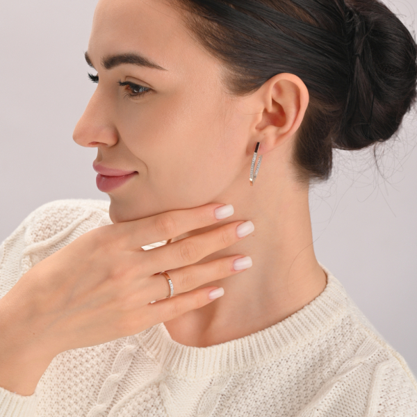 Серебряный набор с пластинами из золота (052)