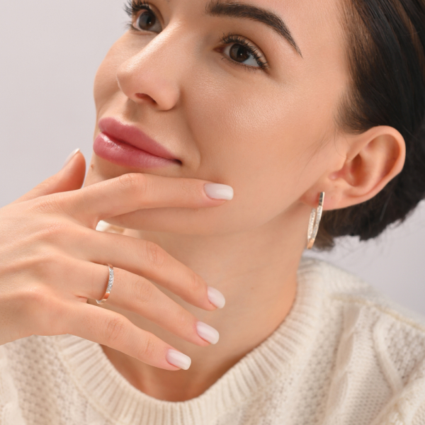 Серебряное кольцо с золотыми накладками (052к)