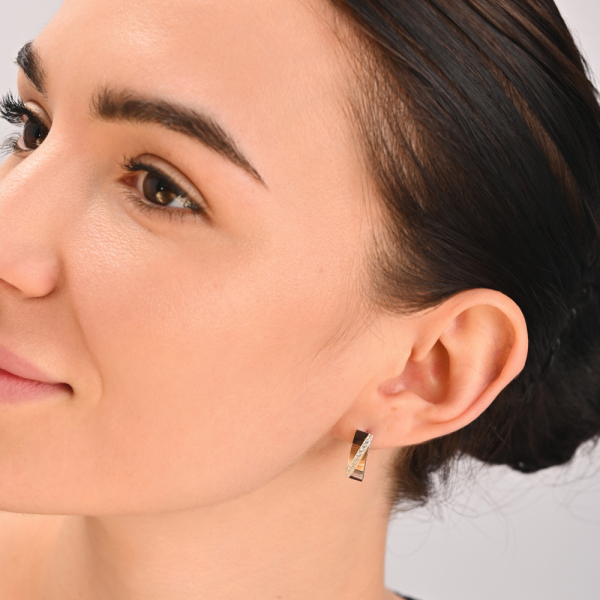 Серебряный комплект с золотыми вставками (053)