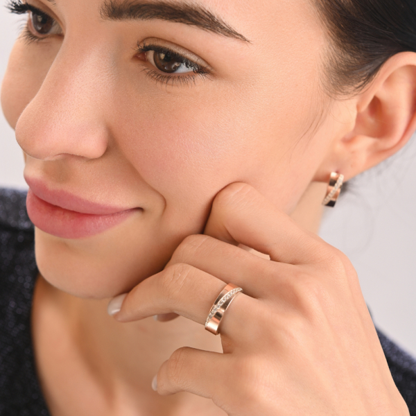 Серебряный комплект с золотыми вставками (053)