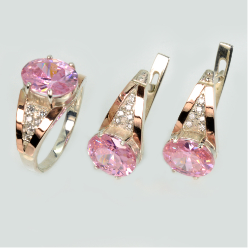 Серебряный набор с вставками золота