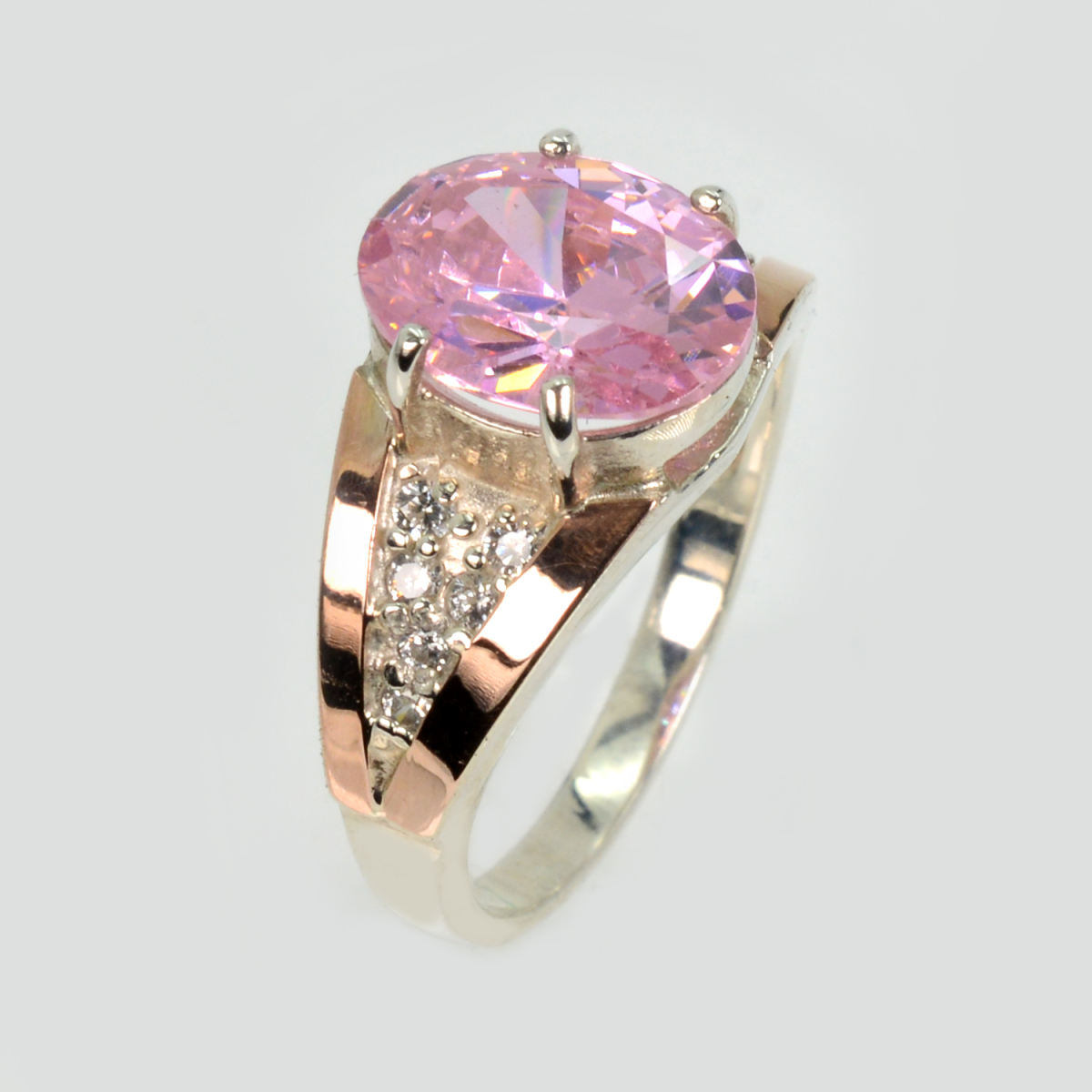 Серебряное кольцо с пластинами золота (054к)