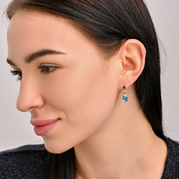 Серебряные серьги с напайками из золота (055с)