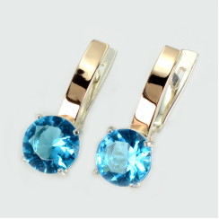 Серебряные серьги с напайками из золота