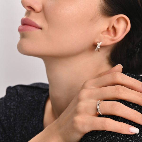 Серебряный гарнитур с напайками из золота (057)