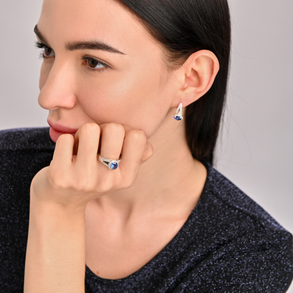 Серебряные серьги с золотыми напайками (058с)