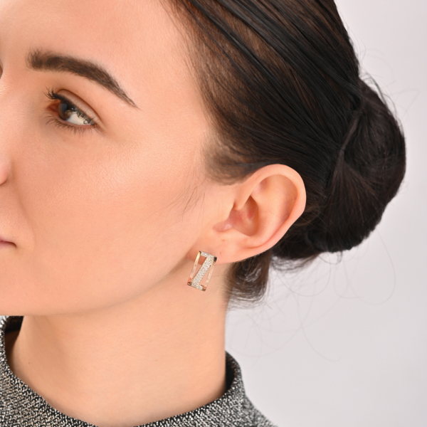 Серьги из серебра 925 пробы и золота 375 пробы (059с)