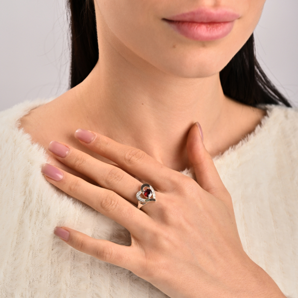 Серебряный комплект со вставками из золота (066)