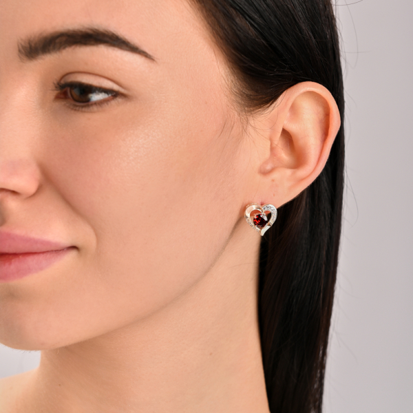 Серебряные серьги со вставками из золота (066с)