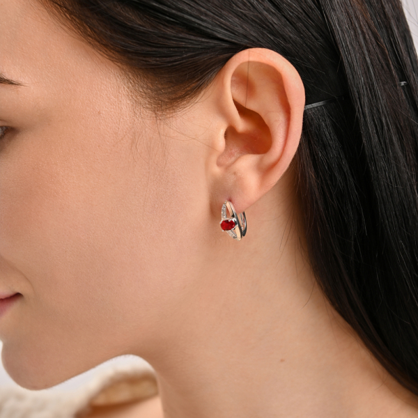 Серебряные серьги с золотыми вставками (070с)