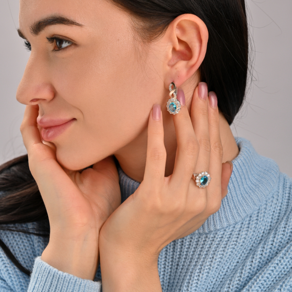 Серебряные серьги с золотыми напайками (071с)