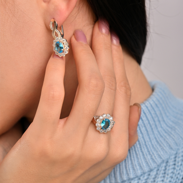 Серебряные серьги с золотыми напайками (071с)